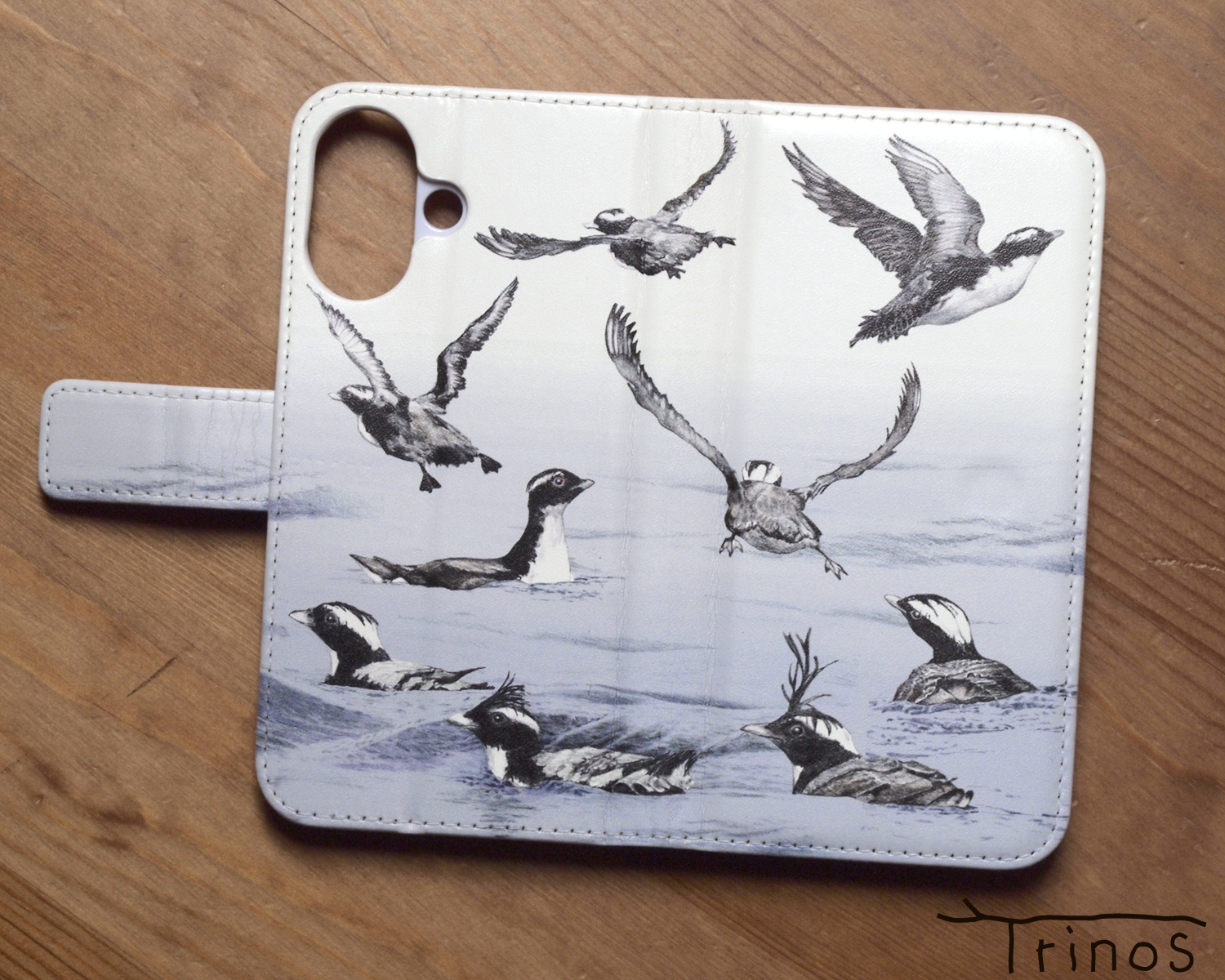 カンムリウミスズメのスマホケース 手帳型